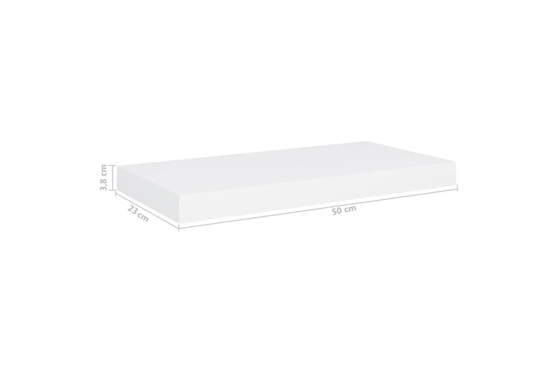 Flytende vegghyller 2 stk hvit 50x23x3,8 cm MDF - Oppbevaring - Hylle - Vegghylle