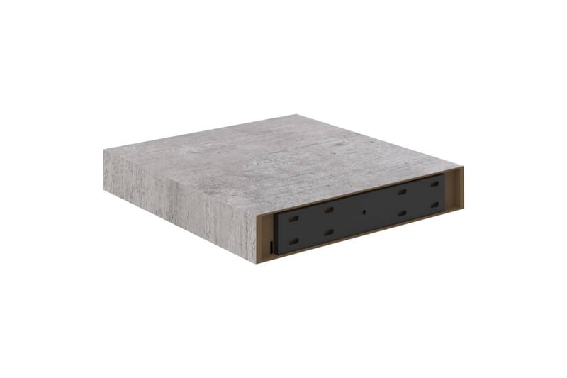 Flytende vegghyller 4 stk betonggrå 23x23,5x3,8 cm MDF - Grå - Oppbevaring - Hylle - Vegghylle