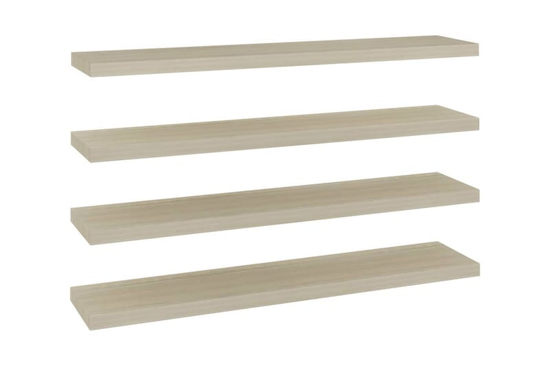 Flytende vegghyller 4 stk eik 120x23,5x3,8 cm MDF - Brun - Oppbevaring - Hylle - Vegghylle