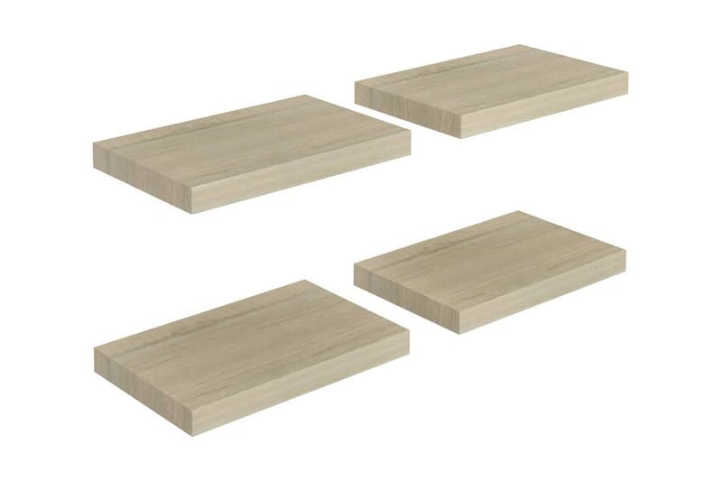 Flytende vegghyller 4 stk eik 40x23x3,8 cm MDF - Oppbevaring - Hylle - Vegghylle