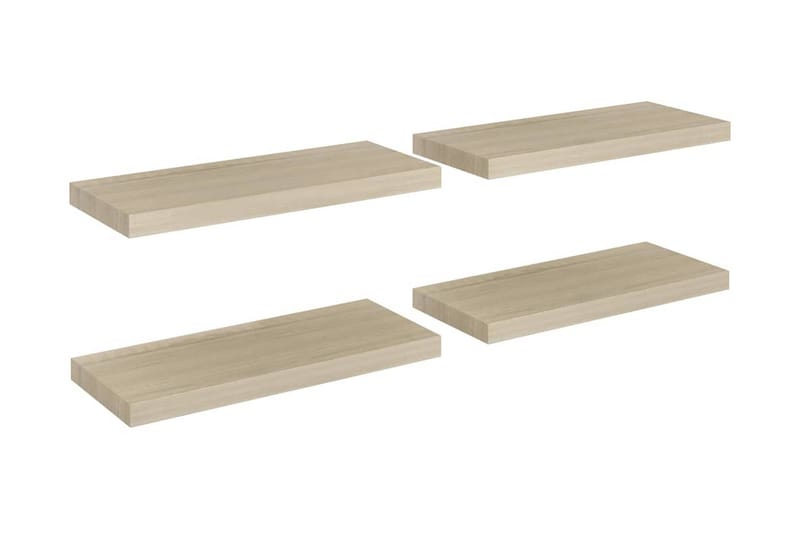 Flytende vegghyller 4 stk eik 60x23,5x3,8 cm MDF - Oppbevaring - Hylle - Vegghylle