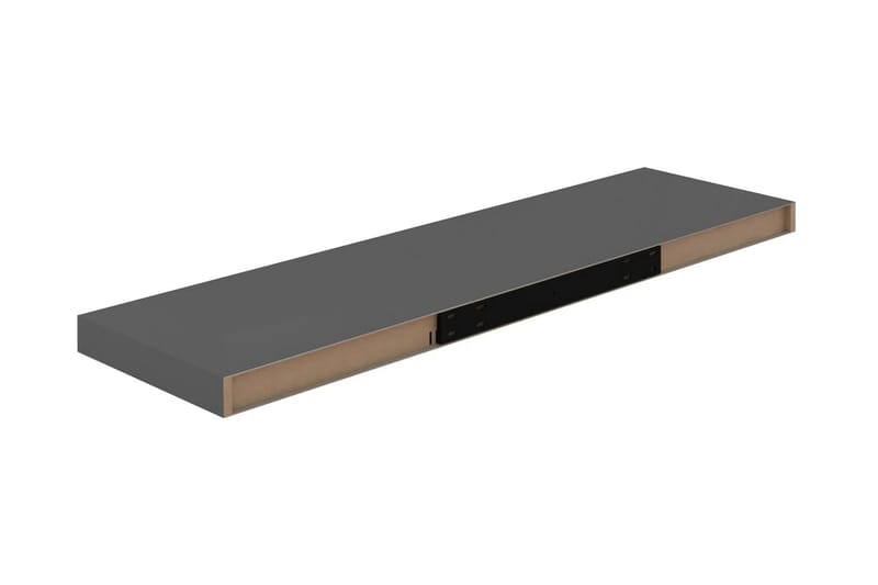 Flytende vegghyller 4 stk høyglans grå 90x23,5x3,8 cm MDF - Oppbevaring - Hylle - Vegghylle