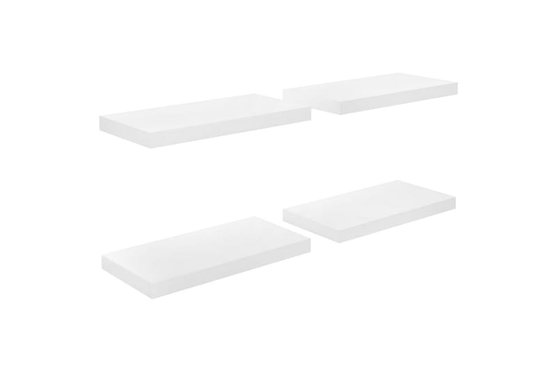 Flytende vegghyller 4 stk høyglans hvit 50x23x3,8 cm MDF - Oppbevaring - Hylle - Vegghylle