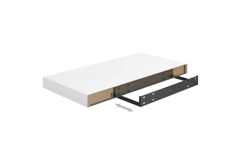 Flytende vegghyller 4 stk høyglans hvit 50x23x3,8 cm MDF - Oppbevaring - Hylle - Vegghylle