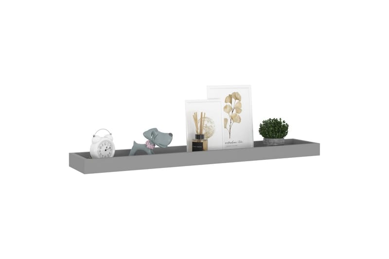 Loggia-vegghyller 2 stk grå 80x15x4 cm MDF - Grå - Oppbevaring - Hylle - Vegghylle