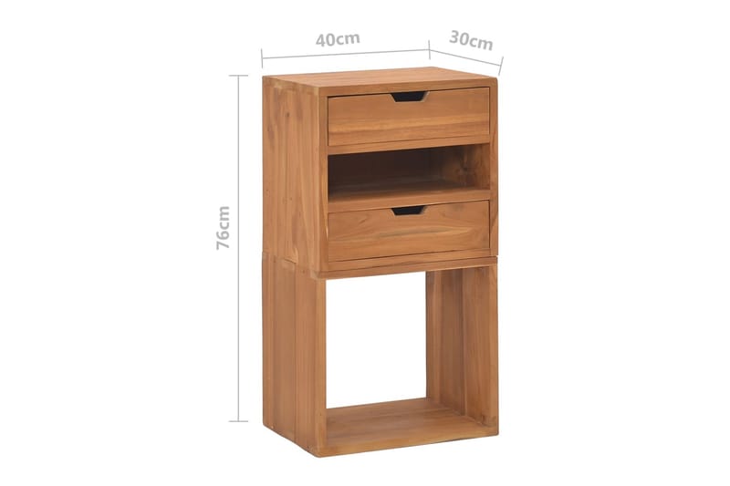 Oppbevaringsskap 40x30x76 cm heltre teak - Brun - Oppbevaring - Hylle - Vegghylle