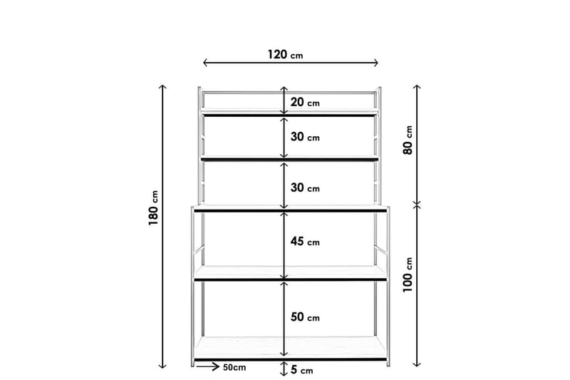 Vegghylle Aksui 160x50 cm - Natur - Oppbevaring - Hylle - Vegghylle