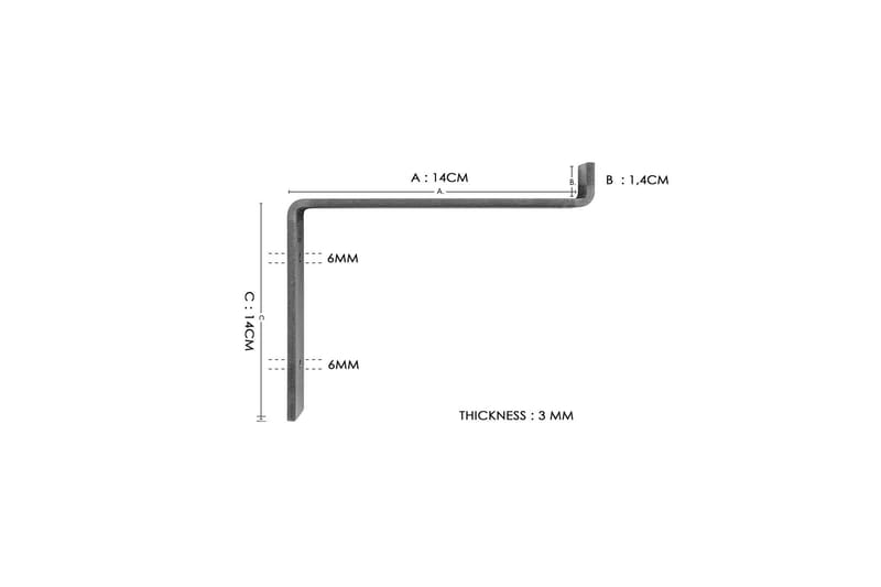 Vegghylle Benjin 40 cm - Svart | Valnøtt - Oppbevaring - Hylle - Vegghylle