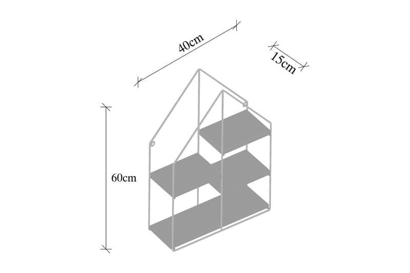 Vegghylle Candidum 60x15 cm 4 Hyller - Oppbevaring - Hylle - Vegghylle