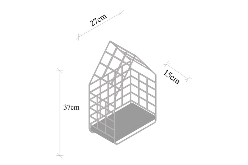 Vegghylle Geteleo 15x27 cm - Svart / Valnøtt - Oppbevaring - Hylle - Vegghylle