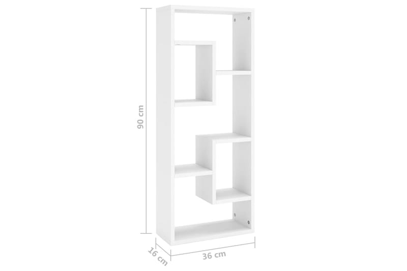 Vegghylle hvit 36x16x90 cm sponplate - Hvit - Oppbevaring - Hylle - Vegghylle