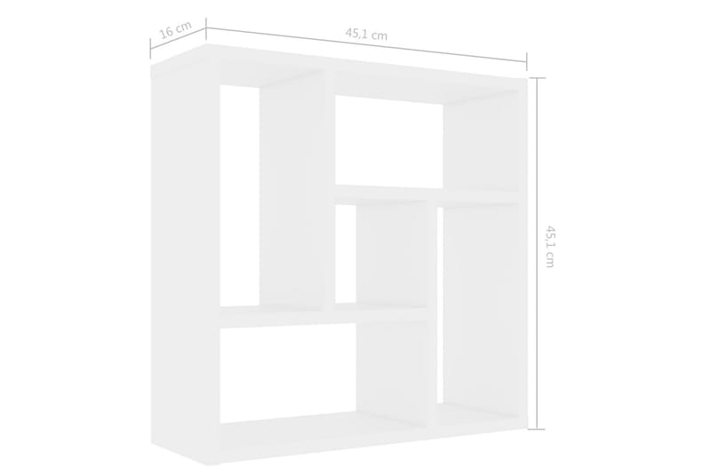 Vegghylle hvit 45,1x16x45,1 cm sponplate - Oppbevaring - Hylle - Vegghylle