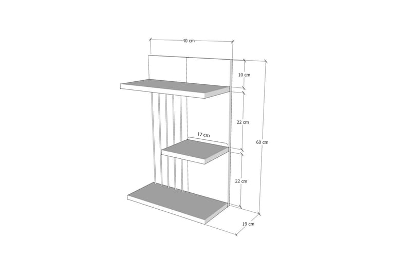 Vegghylle Jaennis 40x19 cm - Antrasitt - Vegghylle - Vegghengt oppbevaring