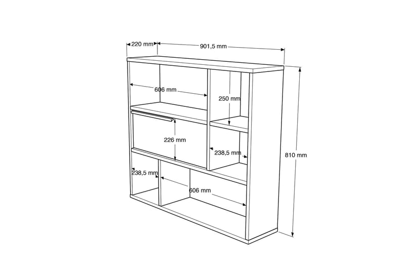 Vegghylle Liyakat 90,1 cm - Valnøtt - Oppbevaring - Hylle - Vegghylle