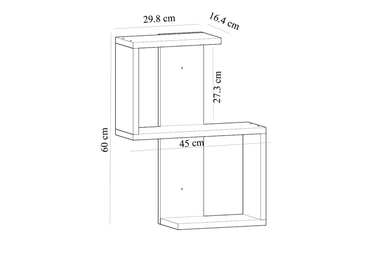 Vegghylle Octasia 60x60 cm - Blå - Oppbevaring - Hylle - Vegghylle