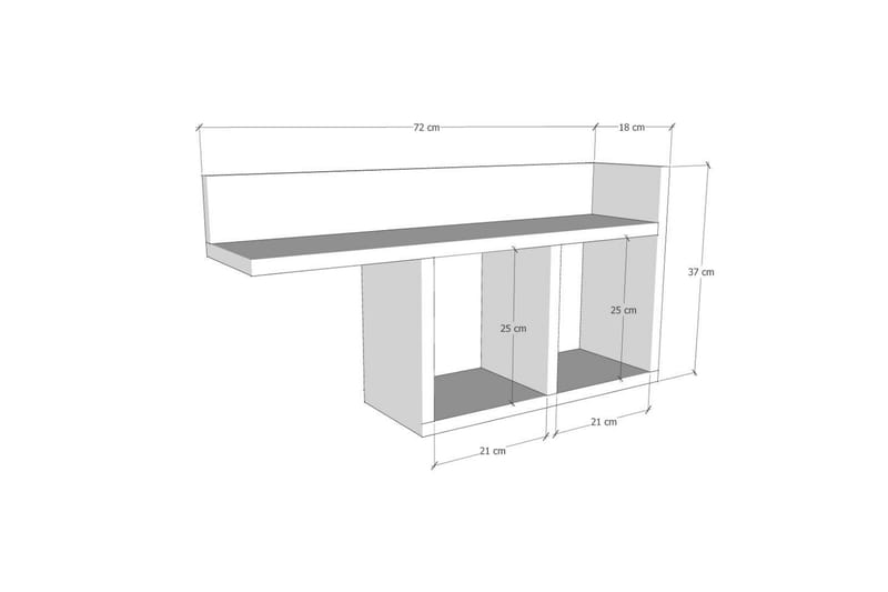 Vegghylle Rooman 62x18 cm - Antrasitt - Oppbevaring - Hylle - Vegghylle