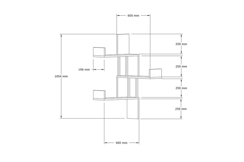 Vegghylle Samn 20x105 cm 3- pk - Hvit - Oppbevaring - Hylle - Vegghylle