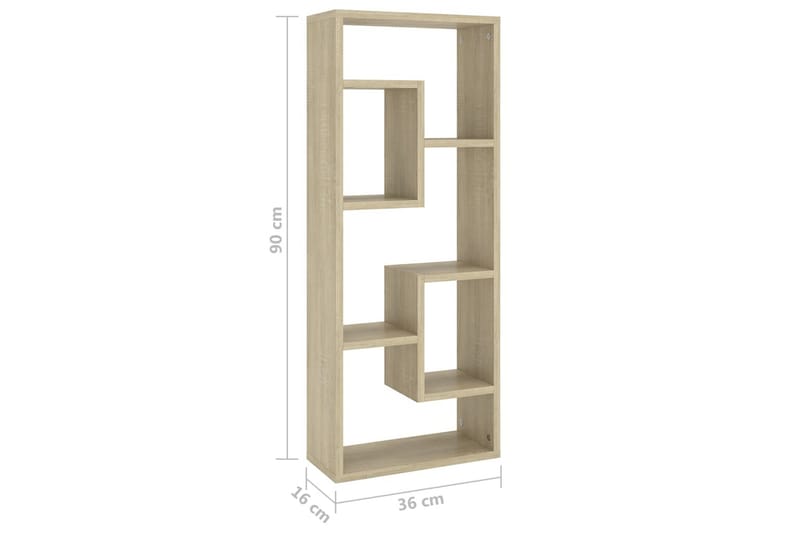 Vegghylle sonoma eik 36x16x90 cm sponplate - Brun - Oppbevaring - Hylle - Vegghylle