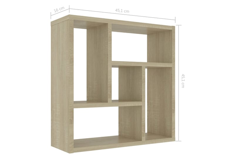 Vegghylle sonoma eik 45,1x16x45,1 cm sponplate - Oppbevaring - Hylle - Vegghylle