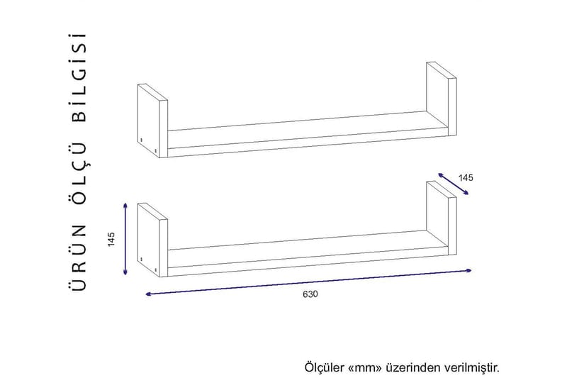 Vegghylle Tessie 63 cm - Oppbevaring - Hylle - Vegghylle