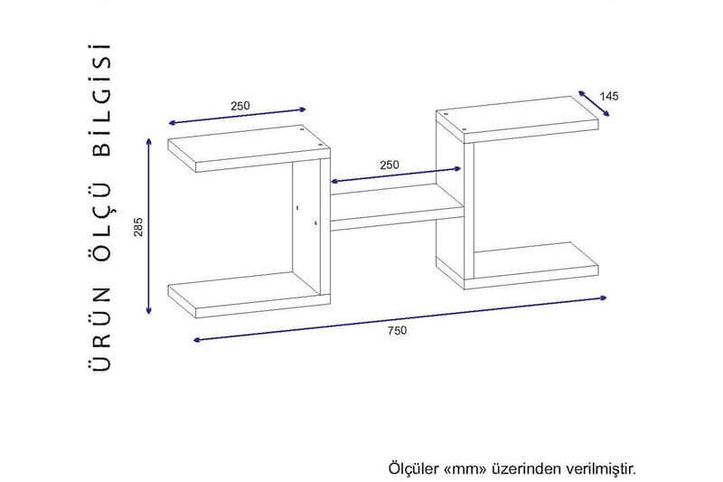 Vegghylle Tessie 75 cm - Oppbevaring - Hylle - Vegghylle