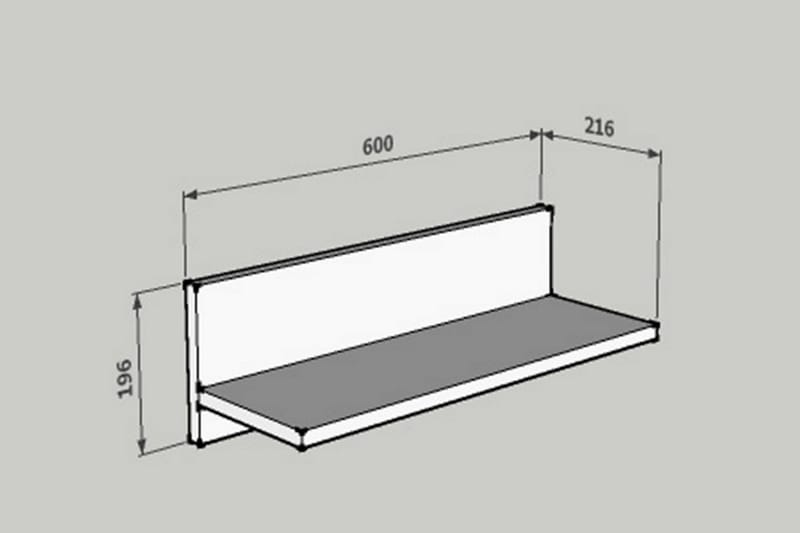 Vegghylle Urgby 60x19,6 cm - Brun - Oppbevaring - Hylle - Vegghylle