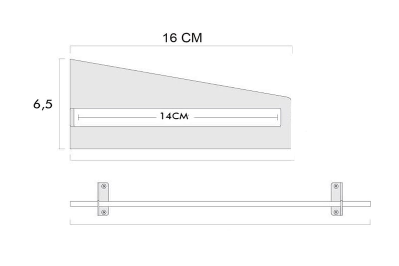 Vegghylle Urgby 60x8 cm - Brun - Oppbevaring - Hylle - Vegghylle