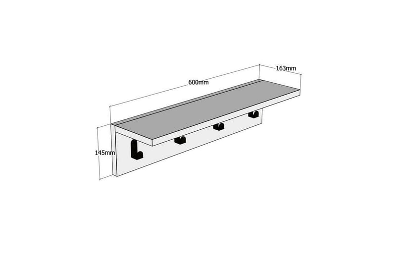 Vegghylle Portbury 15 cm - Antrasitt - Oppbevaring - Hylle - Vegghylle