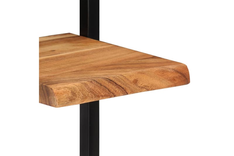 Vegghyller 2 stk 25x25x75 cm heltre akasie og stål - Brun - Oppbevaring - Hylle - Vegghylle