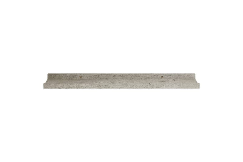 Vegghyller 2 stk betonggrå 60x9x3 cm - Grå - Oppbevaring - Hylle - Vegghylle