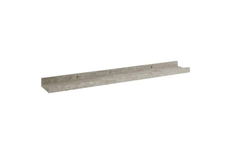 Vegghyller 2 stk betonggrå 60x9x3 cm - Grå - Oppbevaring - Hylle - Vegghylle