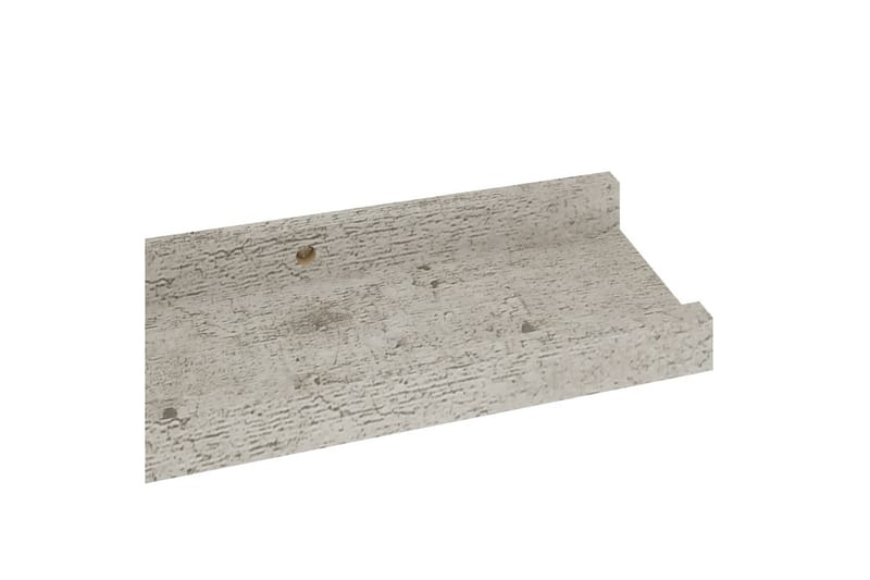 Vegghyller 2 stk betonggrå 60x9x3 cm - Grå - Oppbevaring - Hylle - Vegghylle