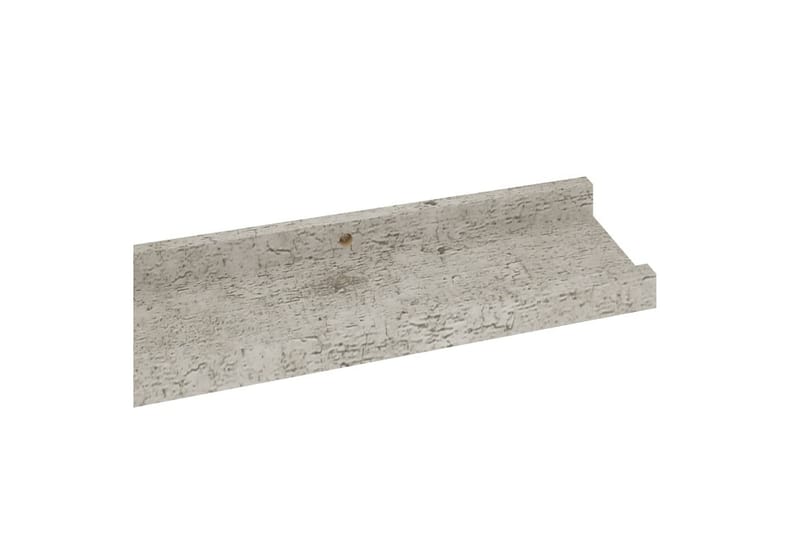 Vegghyller 2 stk betonggrå 80x9x3 cm - Grå - Oppbevaring - Hylle - Vegghylle