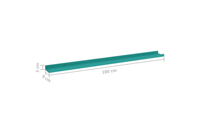 Vegghyller 2 stk blå 100x9x3 cm - Blå - Oppbevaring - Hylle - Vegghylle