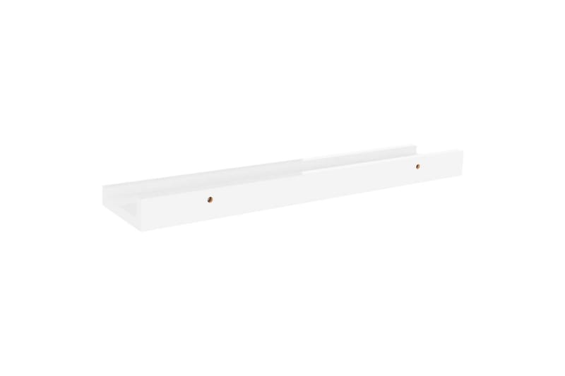 Vegghyller 2 stk høyglans hvit 40x9x3 cm - Hvit - Oppbevaring - Hylle - Vegghylle