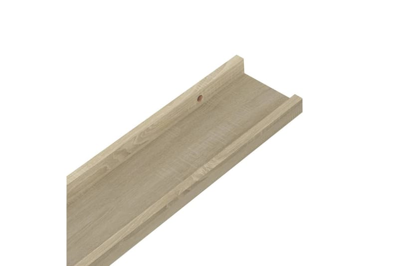 Vegghyller 2 stk sonoma eik 60x9x3 cm - Brun - Oppbevaring - Hylle - Vegghylle