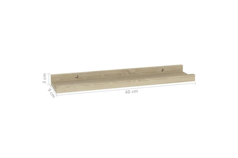 Vegghyller 4 stk sonoma eik 40x9x3 cm - Brun - Oppbevaring - Hylle - Vegghylle