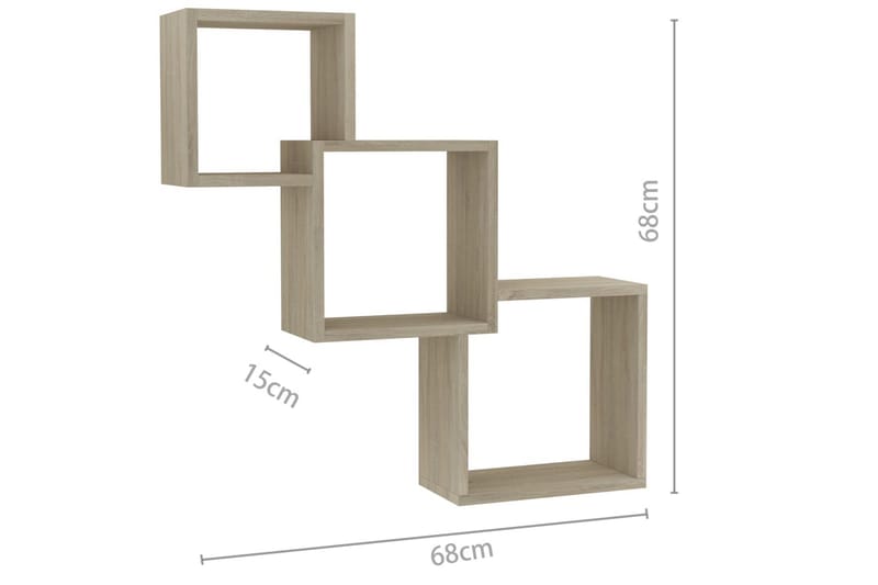 Vegghyller kubeformet sonoma eik 84,5x15x27 cm sponplate - Brun - Oppbevaring - Hylle - Vegghylle