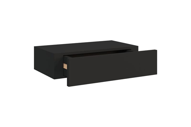 Veggmontert skuffehylle svart 40x23,5x10 cm MDF - Svart - Oppbevaring - Hylle - Vegghylle