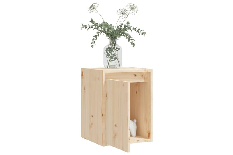 Veggskap 2 stk 30x30x40 cm heltre furu - Brun - Oppbevaring - Hylle - Vegghylle