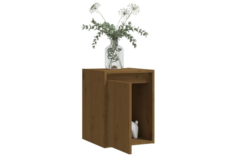 Veggskap 2 stk honningbrun 30x30x40 cm heltre furu - Brun - Oppbevaring - Hylle - Vegghylle