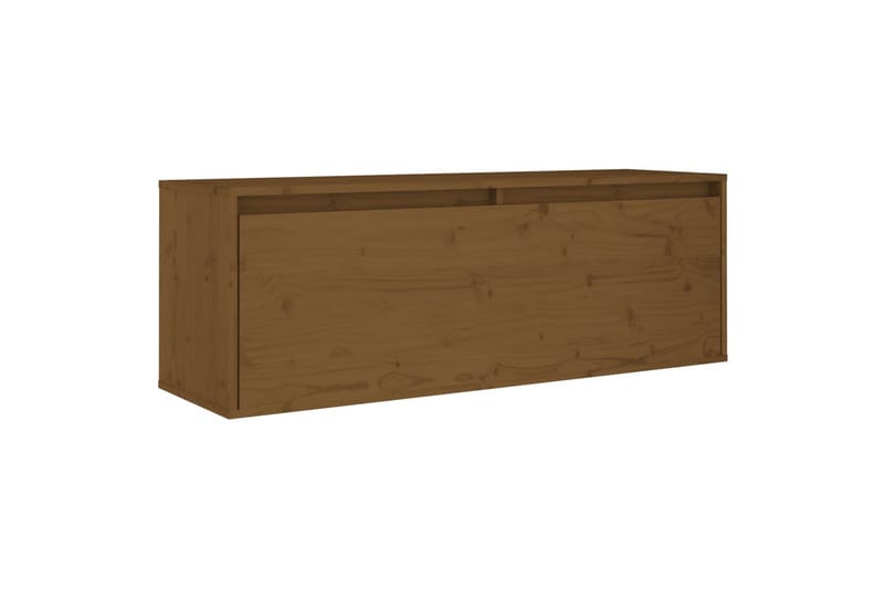 Veggskap honningbrun 100x30x35 cm heltre furu - Brun - Oppbevaring - Hylle - Vegghylle