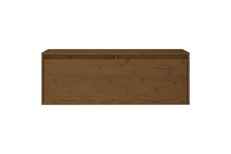 Veggskap honningbrun 100x30x35 cm heltre furu - Brun - Oppbevaring - Hylle - Vegghylle