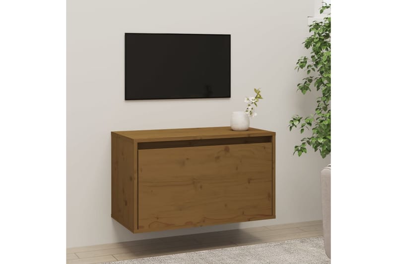 Veggskap honningbrun 60x30x35 cm heltre furu - Brun - Oppbevaring - Hylle - Vegghylle