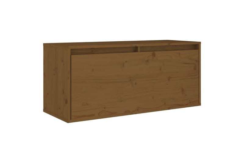 Veggskap honningbrun 80x30x35 cm heltre furu - Brun - Oppbevaring - Hylle - Vegghylle