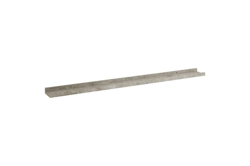 Vegghyller 2 stk betonggrå 100x9x3 cm - Grå - Oppbevaring - Hylle - Vegghylle