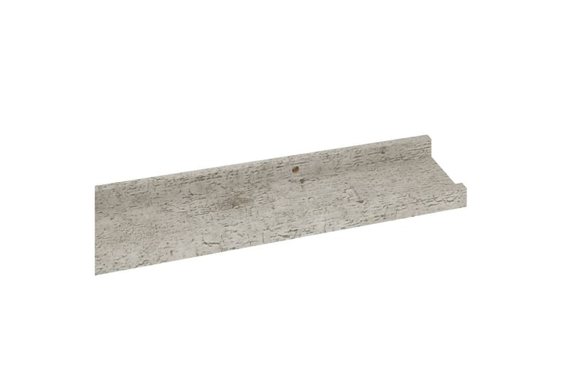 Vegghyller 2 stk betonggrå 100x9x3 cm - Grå - Oppbevaring - Hylle - Vegghylle