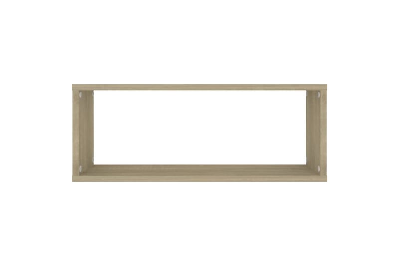 Vegghyller kubeformet 2 stk sonoma eik 60x15x23 cm sponplate - Brun - Oppbevaring - Hylle - Vegghylle