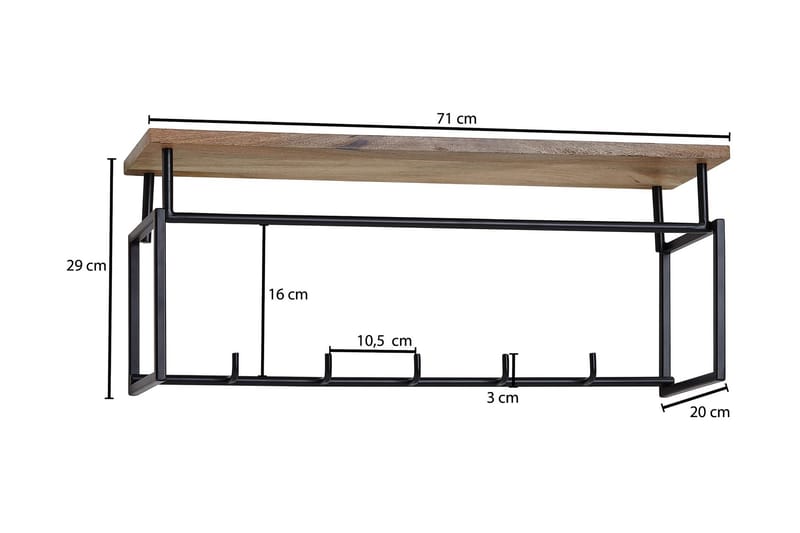 Kleskrok Mexus 71 cm - Brun - Oppbevaring - Kles oppbevaring - Kleshengere & knaggrekker - Knagger