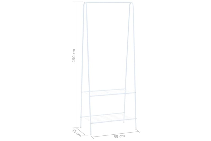 Klesstativ 59x35x150 cm hvit - Hvit - Oppbevaring - Kles oppbevaring - Kleshengere & knaggrekker - Knagger